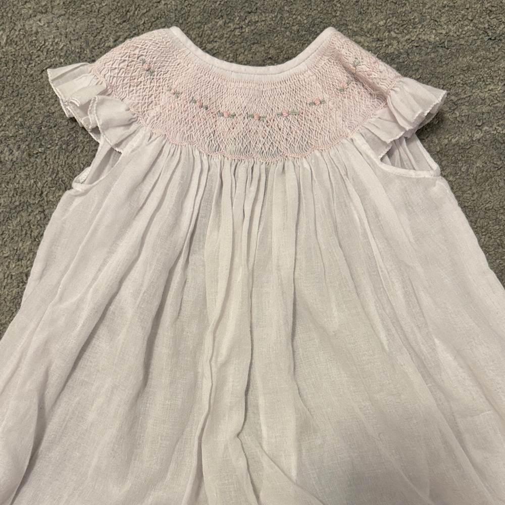 Pink Smocked Kids Dress
